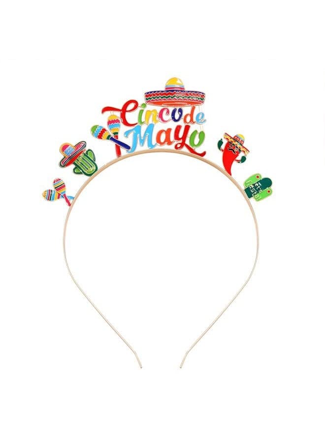 Cinco De Mayo Headbands Mexican Fiesta Hairband Sombrero Chili Cactus Piñata Hair Hoop Mexican Theme Party Decoration