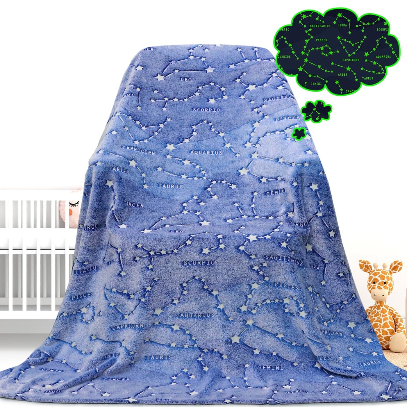Birthday Gifts for Kids Boys Girls Women Glow in The Dark Blanket Soft Constellation Blanket Astronomy Constellations,Space, Solar System,Star Lovers Blanket Gifts for Men, Women, Teen, Boys Girls