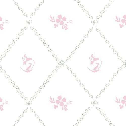 Hopepak Modern Peel and Stick Wallpaper Stripe Floral Wallpaper 17" x 78.7" Pink White Flower Bow Contact Paper Self Adhesive Removable Wall Paper Vinyl for Bedroom Bathroom Cabinets Wall Decor