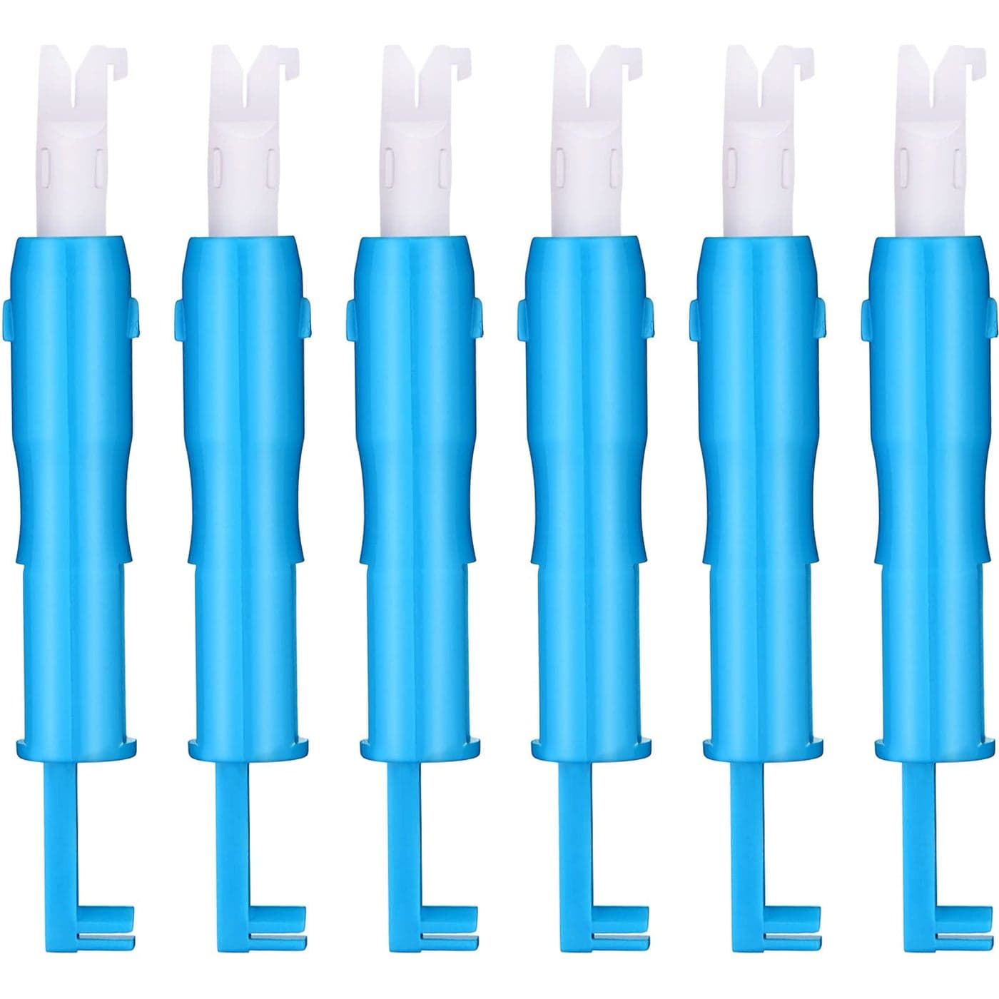 Hicarer 6 Pcs Automatic Needle Threader Sewing Machine Needle Inserter Needle Threader Tool for Sewing Machine Blue and White