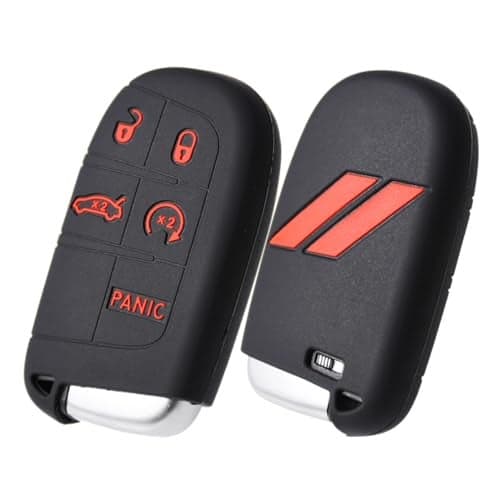 Slash Silicone Key Fob Cover Case Protector for Dodge Charger Challenger SRT Hornet RT Dart Durango Journey Remote Case Protector for 5Button Keyless Entry Scat Pack Style Accessories