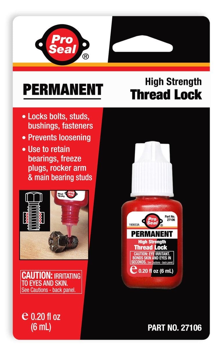 Pro-Seal Permanent Threadlocker, 6mL Bottle, Red (27106)