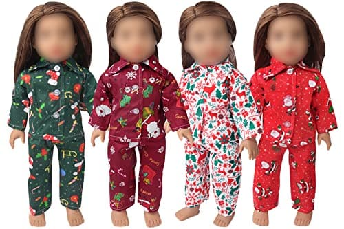18Inch Doll Clothes for 18 Girl Dolls Christmas Pajamas Set for 18 inch DollsGreen