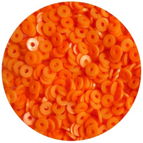 2000pcs Orange Clay Beads for Bracelets Making Heishi Polymer Flat Disc Spacer Clay Bead for Jewelry Earring DIY Crafts 6mm
