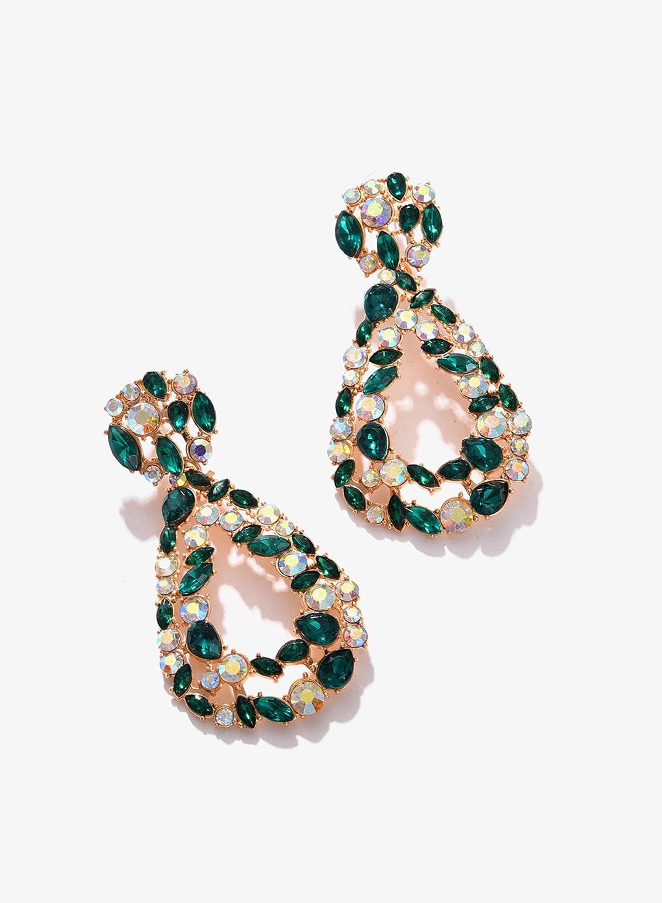 Multicoloured Contemporary Half Artificial Hoop Earring Jewellery