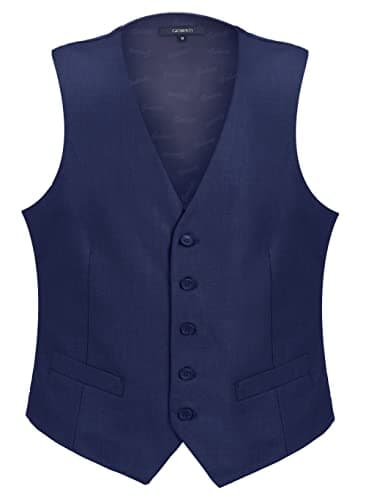 Gioberti Men's Formal Suit Vest Fit for Business or Casual Dress, Royal Blue, Large