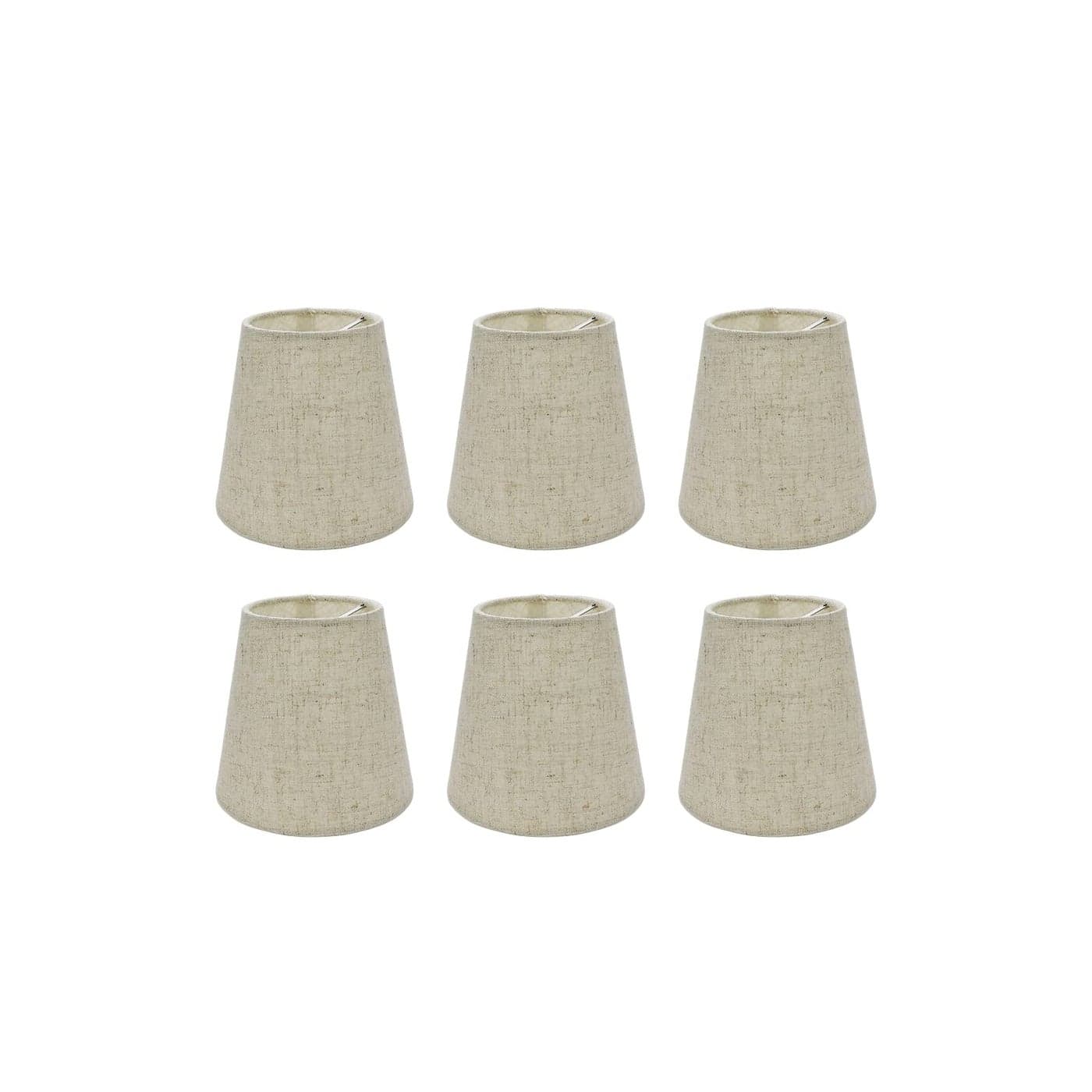 Tsnamay 6Pcs Handmade Chandelier Shades,Linen Clip On Chandelier Lamp Shades,Small Lamp Shades Set of 6 for Chandelier Lampshade,Cross Linen