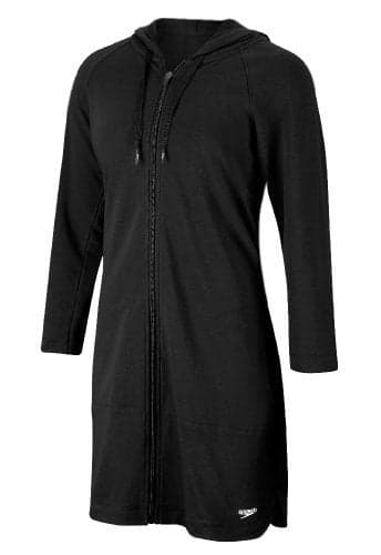 Speedo Women's Uv Cover Up Aquatic Quarter Sleeve Robe Solid