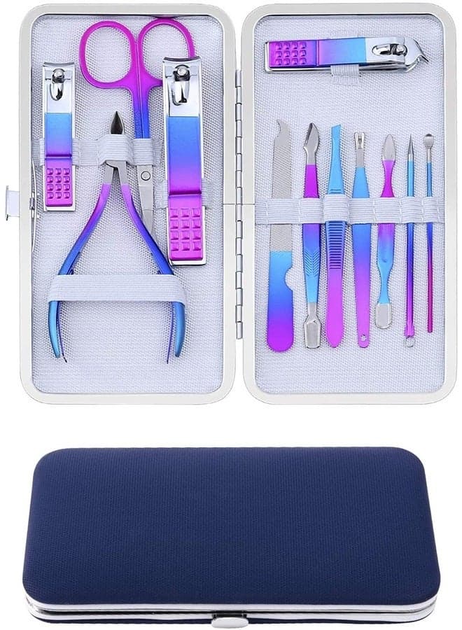 Professional Nail Manicure Set, Pedicure Combo, Facial Care Tools (12 in 1)