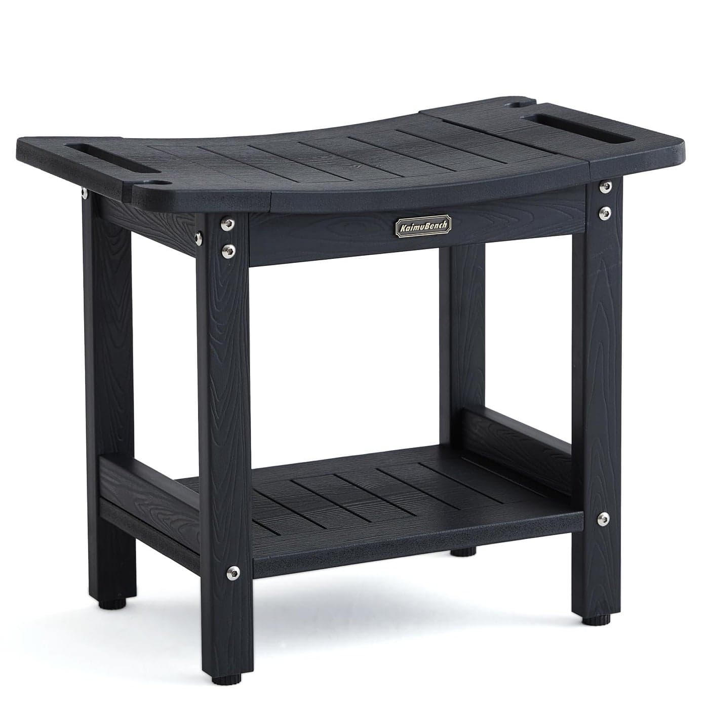 Shower Bench Seat for Shaving Legs Waterproof Shower Stool for Inside Shower with Handles Shower Head Holder Bathroom Shower Chair Black Shower Foot Rest with Adjustable Feet NonSlip