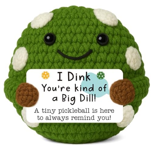 YUEYUQIU Positive Pickleball Gifts for Women Men Emotional Inspirational Support Gift for Friends Coach Team Coworker Teenage Boss Handmade Crochet Pickleball Funny Pickle Gifts for Her Him