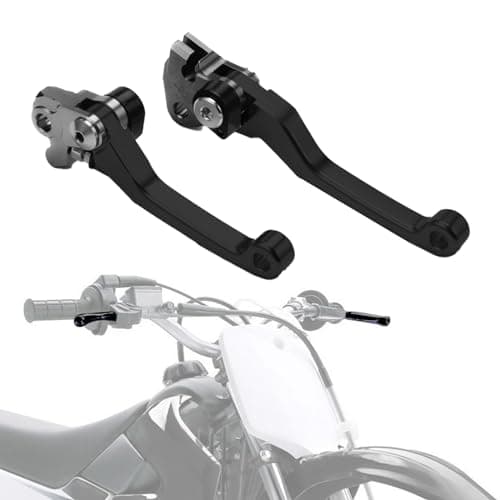 IUVWISN Motorcycle Brake Clutch Lever Pivot Levers Set Adjustable CNC for KX65 0023 KX85 0123 KX100 0121 KX112 2223 KX125 0005 KX250 0004 KX500 KX250F 0412 1318 Dirt Pit Bike Black