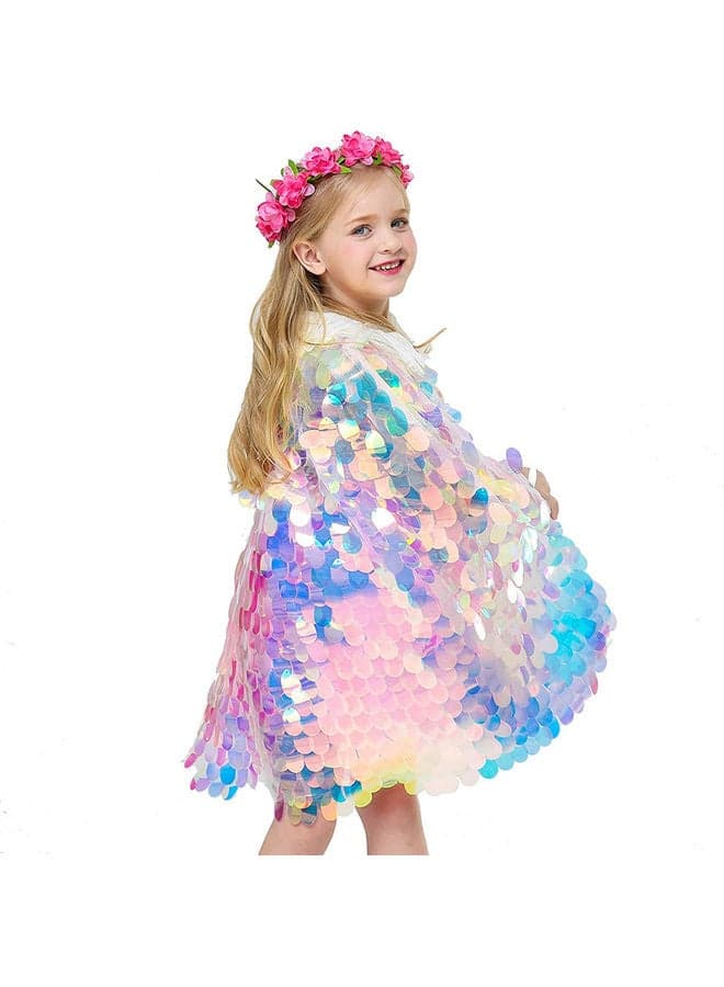 Mermaid Sequin Cloak Princess Costume S