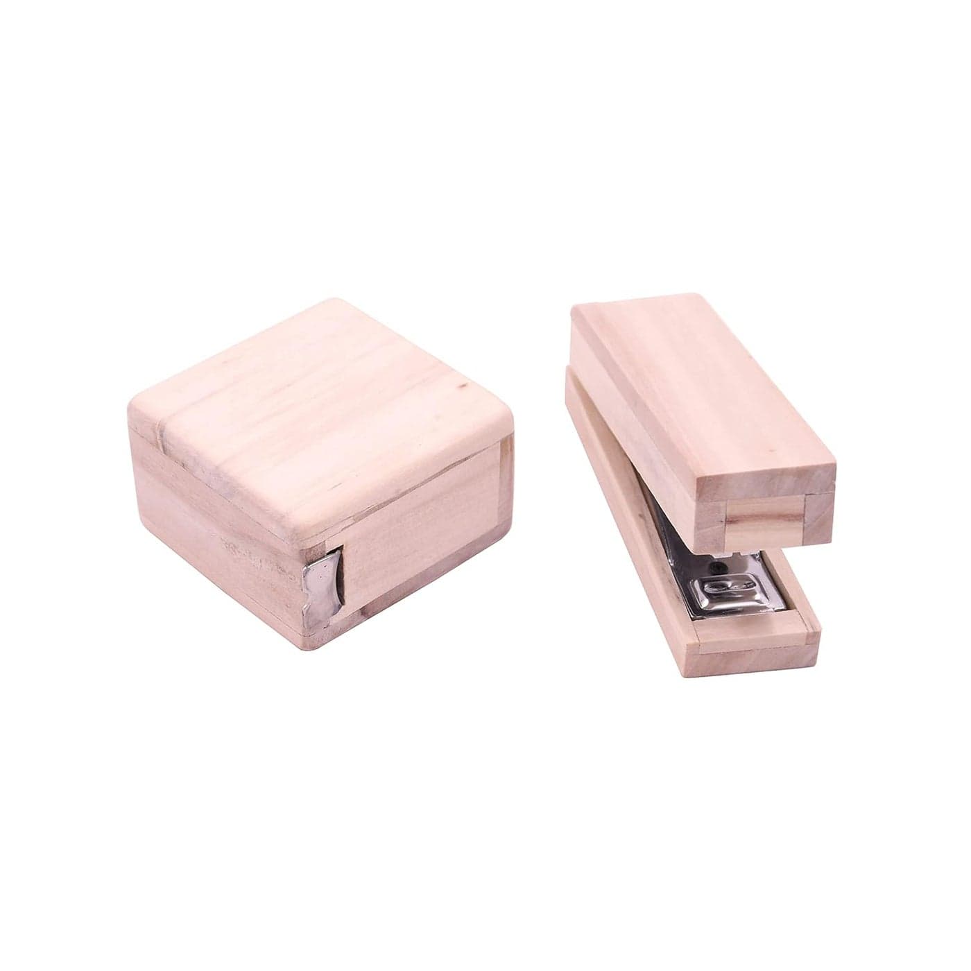 IVEI DIY MDF Stationery Wood Sheet Craft Plain MDF Cutouts Stationery Desktop Organizer for Painting Decoupage Resin Art Work Decoration IVEI DIY Stationery Set 1 Stapler 1 Inch Tape