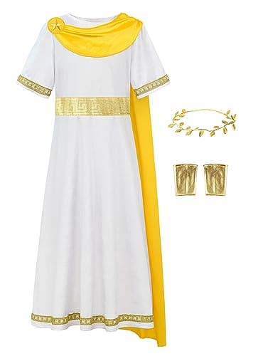 ReliBeauty Toga Costume Kids Boys Costume Roman Greek God Girls1213160 Gold