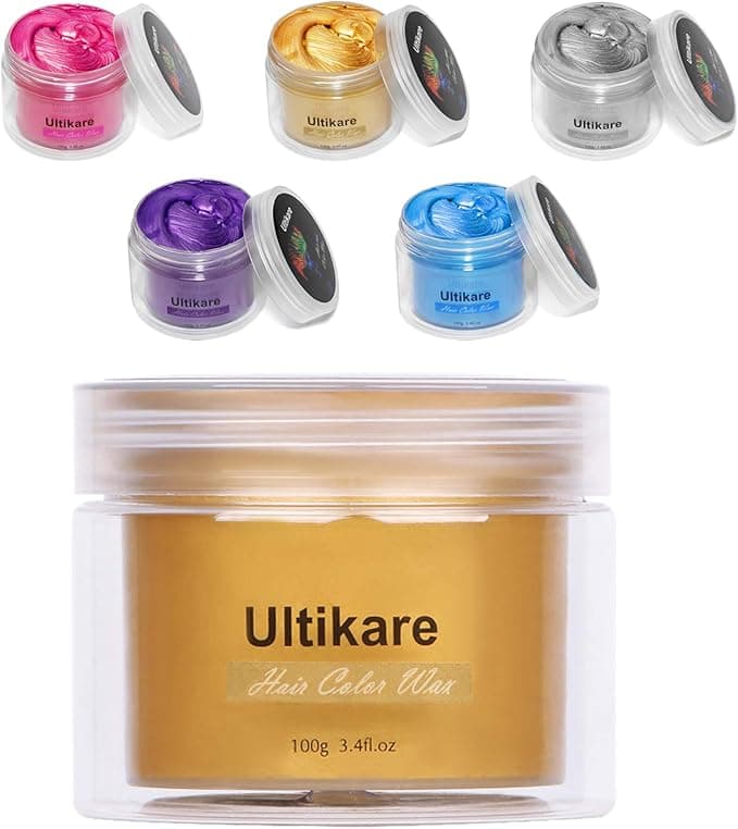 Gold Hair Color WaxUltikare Temporary Hair Dye Wax Instant Hair Dye Cream Mud Washable Natural Hairstyle Color PomadeStyling Hair Clays for Men Women for Party Cosplay Halloween Gold