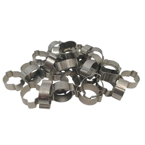 OCS Parts Oetiker 151 2Ear Ear Clamps 151 Stainless Steel 17 mm Size Includes OCS Parts 2Year Warranty 50Pack