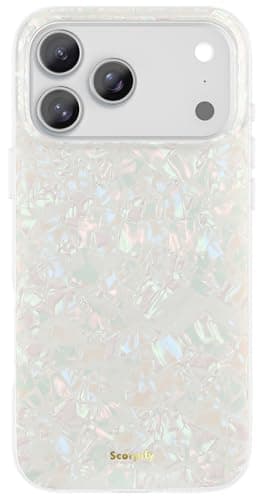 SCORPIFY for iPhone 17 Pro Max Case Compatible with MagSafe with Colorful Pearl Iridescent Design Cute Clear Magnetic Phone Cover for Women Girls and Men Bumper with Mother of Pearl Shell Pattern