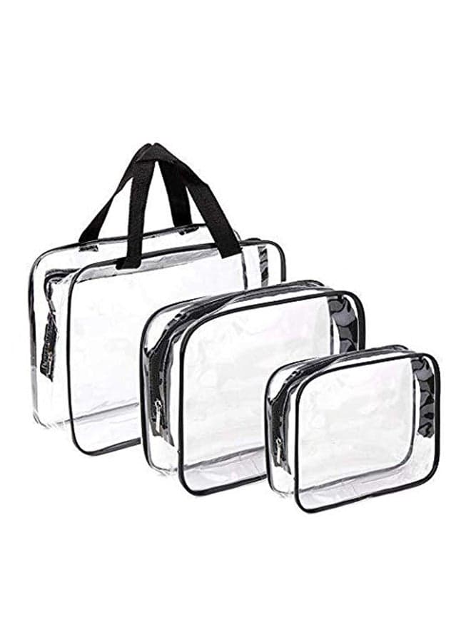 3-Piece Toiletry Kit Clear/Black