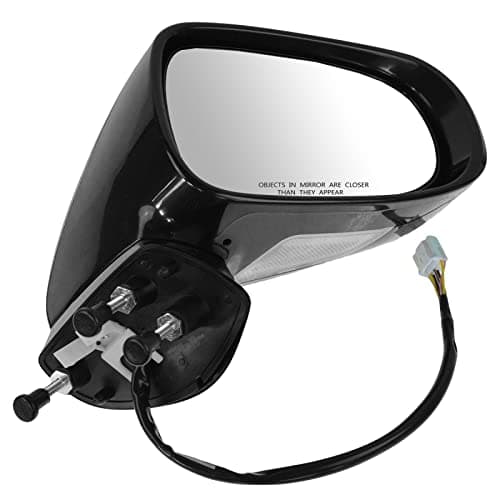 TRQ Passenger Side Mirror Assembly Power Heated Turn Signal Puddle Light Paint to Match Compatible with 10-13 Lexus IS250 Convertible; 10-13 IS350 Convertible; 14-15 IS250 C; 14-15 IS350 C
