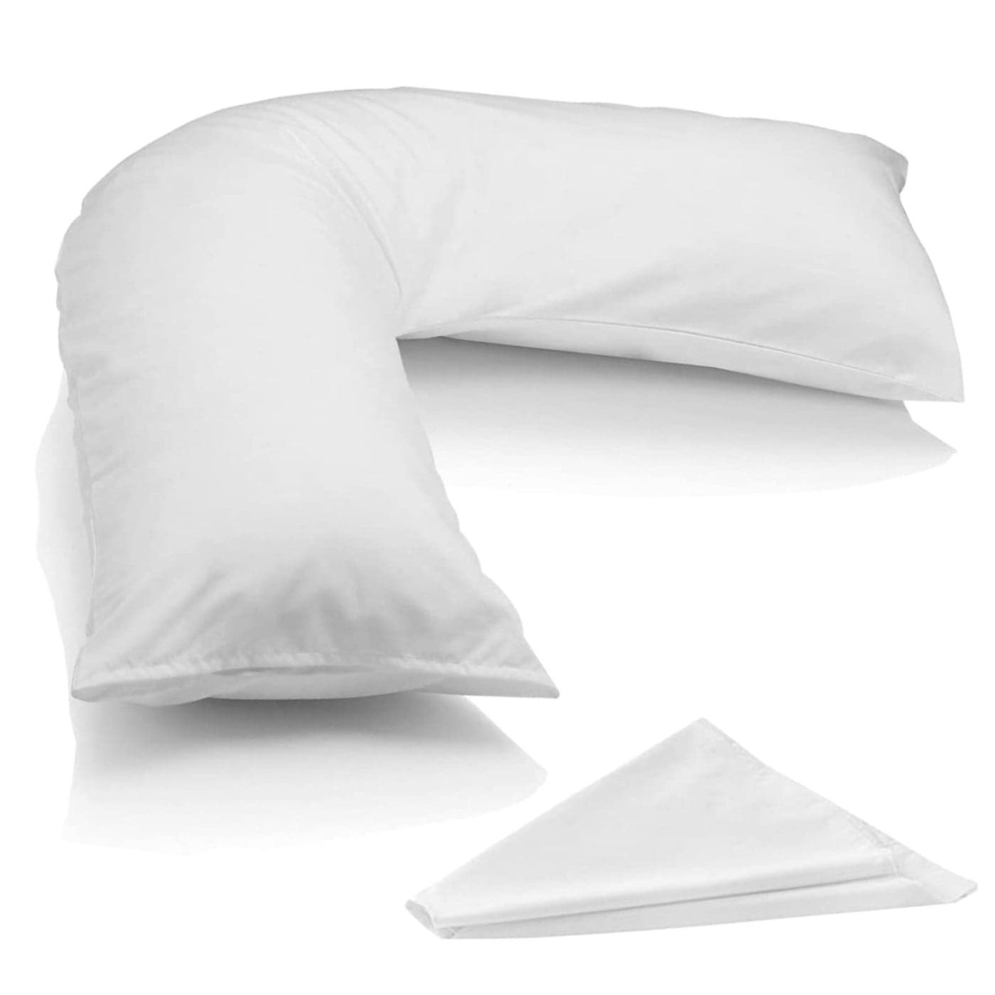 MH Home V Pillow With Pillowcase Orthopedic Supportive Pillow For Neck Back Shoulder Pregnancy Nursing Support Shaped Pillows And Case Premium Hollowfiber Filling Machine Washable