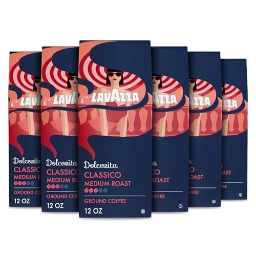Lavazza Dolcevita Classico Ground Coffee 6 Bags of 12oz Medium Roast Rich and Fullbodied Intensity 35 Arabica and Robusta Ideal for Drip Brewers Pack of 6 Package May Vary