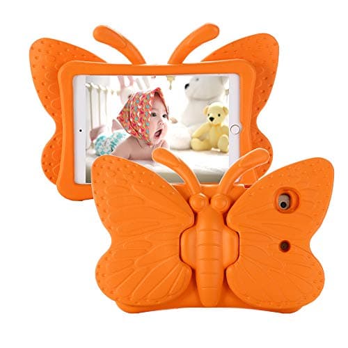 Tading Kids Case for Apple iPad mini 54321 79 inch Lightweight Shockproof EVA Foam Stand Cover for iPad mini Mini 5 2019 Mini 4 iPad mini 3rd Generation Mini 2 Tablet Butterfly Orange