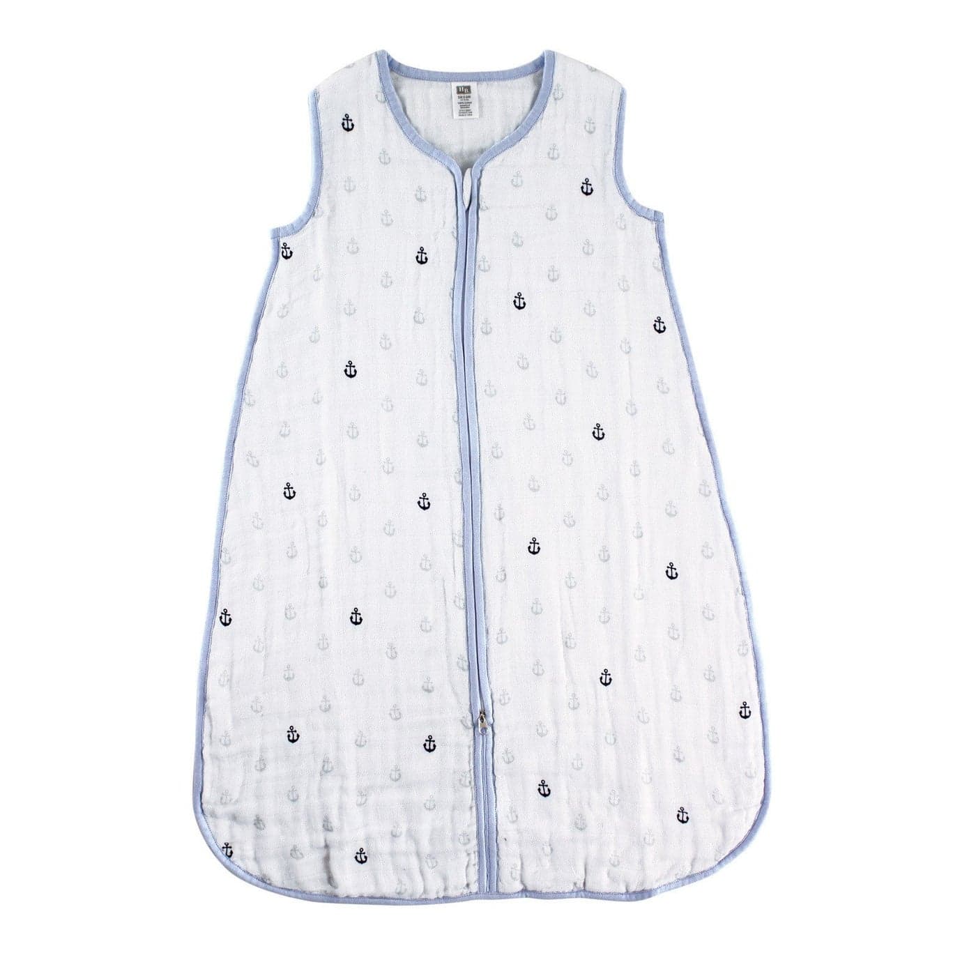 Hudson Baby Unisex Baby Muslin Cotton Sleeveless Wearable Sleeping Bag Sack Blanket Anchor 1218 Months