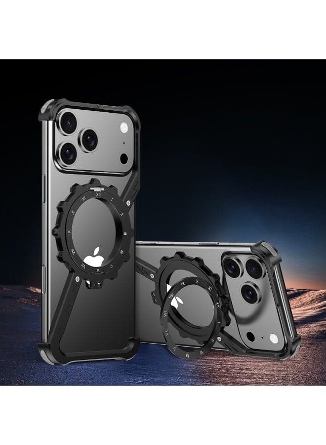 for iPhone 17 Pro Max Z-Shaped Frameless Metal 360 Holder Compatible with MagSafe iPhone Case Cover