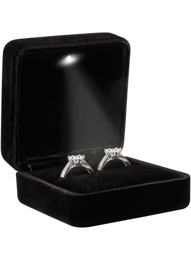 LED Engagement Ring Box,Ring Box with LED Light Jewelry Display Gift Box for Proposal,Engagement, Wedding,7.5*7.5*4.2cm