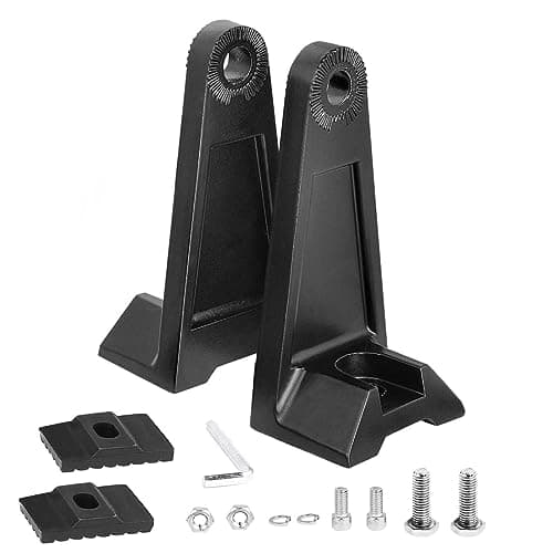 Side Brackets, LEDOPPO Light Bar Mounting Brackets Kit - Universal Straight & Curved LED Light Bars Bracket, Offroad Truck Hood & Roof LED Bar Side Mounted Base,Aluminium,Black,2-Pack