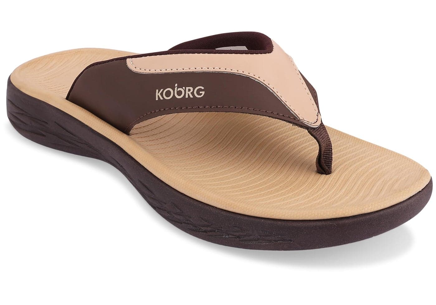 KOBURG Zensole Flips Men's Flip Flops - Tranquil & Durable Flip Flops Beige Brown, 8 UK