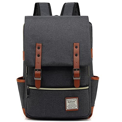 UGRACE Slim Business Laptop Backpack Casual Daypacks College Shoulder Bag for Men Women, Tear Resistant Unique Travelling Backpack Fits up to 15.6 Inch Laptop in Charcoal Black