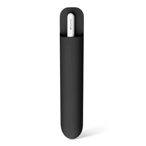 MoKo Pencil Case Holder, Adhesive Silicone Pencil Protected Sleeve Compatible with Apple Pencil Pro/ (USB-C)/ 1st/ 2nd Generation, Similarly Sized Styluses Accessories, Black