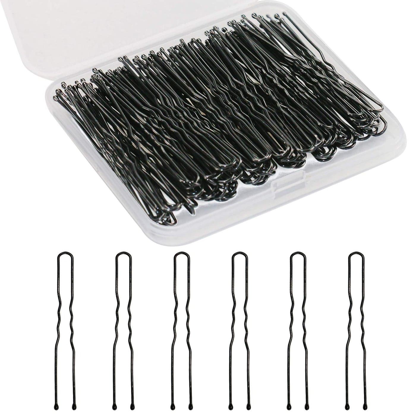 U Shaped Hair Pins Sevensun 100PCS Ladies Hair Bun HairPin With Storage Box 24Inches Black
