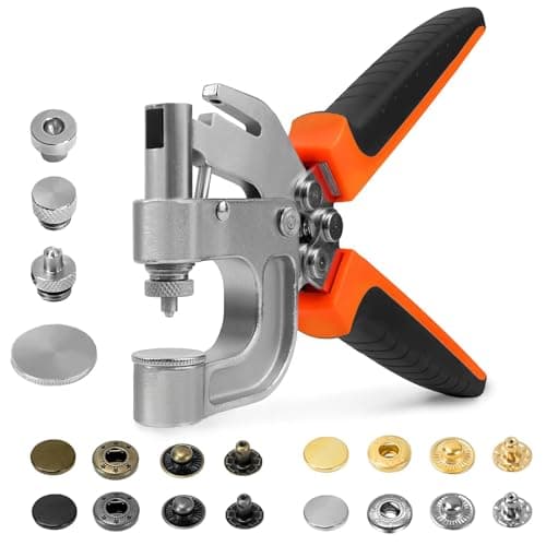 Sopnom Leather Snap Button Kit, Heavy Duty Snaps Fastener Kit Snaps Press Pliers and 12.5mm Leather Buttons, 4Colors 40Sets Snaps for Fabric, Clothes, Jackets, Purse, Belts, Bags, Tool Kit