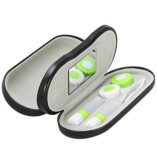 SteelFever 2 in 1 Double Sided Portable Glasses Case Travel Contact Lens Case (Black)