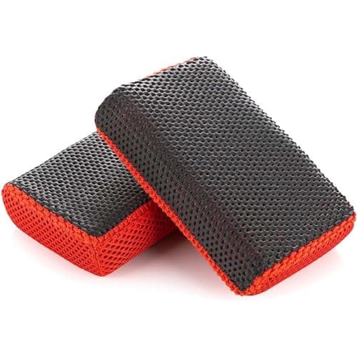2 Pcs Fine Grade Clay Scrubber for Auto Detailing and Car Detailing, Clay Sponge Decontaminates Debris, Painted Surfaces, and Road Grime Efficiently and Easily, Enhance Gloss and Color Depth