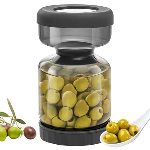 WhiteRhino Pickle Jar with Strainer Flip,34oz Pickle Container Pickle and Olive Hourglass Jar,Glass Flip Pickle Jar Juice Separator Jar with Airtight Lid for Jalapeno Gherkin