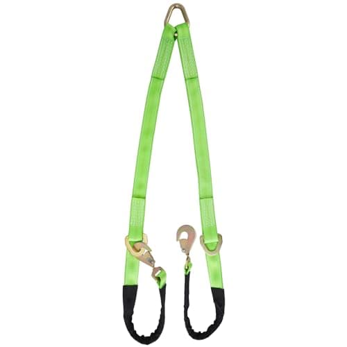 Racewill V-Bridle Strap 2" x 4' w/Snap Hooks/Cordura Sleeve and Axle Strap, D Ring Middle, 4700 lbs Capacity Heavy-Duty Tow Straps for UTV ATV Truck Car Tractor SUV