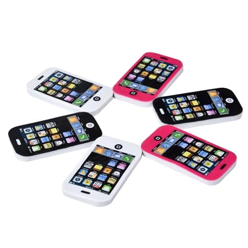 HILAZA 20 Mini Cool Phone Erasers for Kids Fun Smart Phone Erasers for School Classroom Supplies Party Favors and Home Prizes