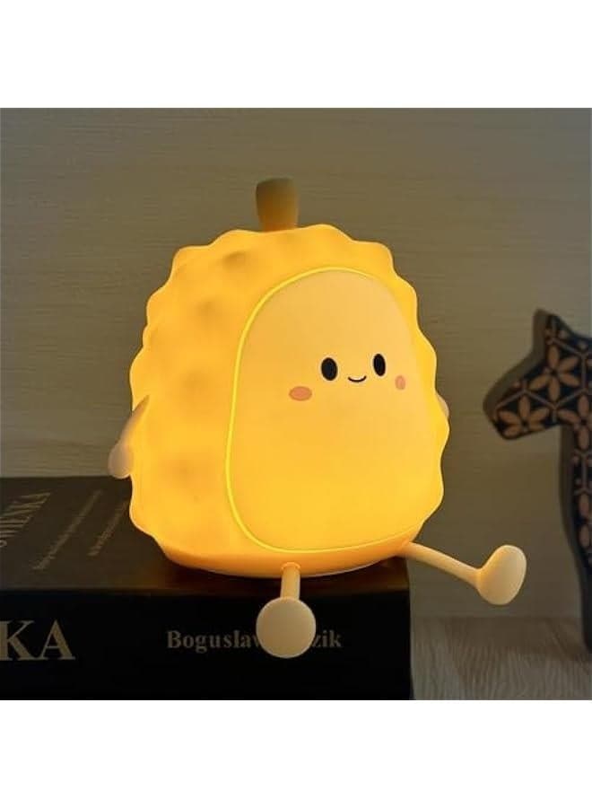 Night Light for Kids, Cute Silicone Durian Nursery Light for Baby Room and Toddler, Rechargeable LED Fruits Decor Nightlight for Girls and Boys, Portable Kawaii Lamp Birthday Gift