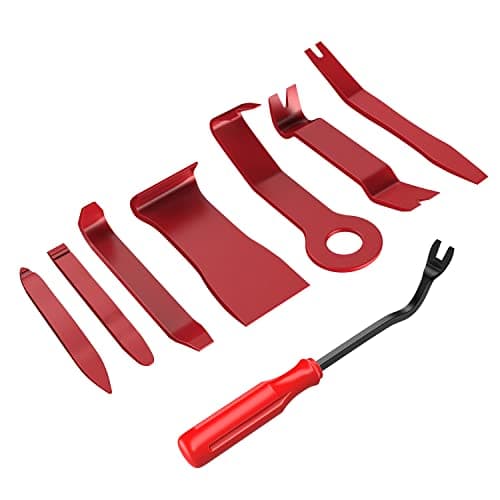 GOOACC 8PCS Auto Trim Scratch Removal Tool Car Audio Dash Panel Window Molding Fastener Remover Tool KitRed