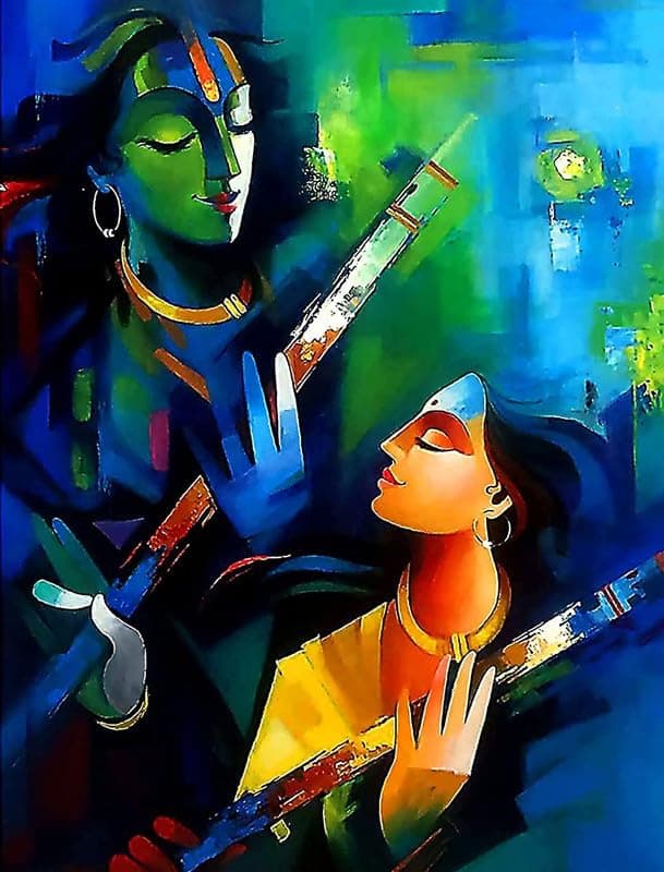 TULIP N TURTLE Abstract Radha Krishna DIY 5D Diamond Painting by Number Kits Diamond Dril Diamond Painting Kit Cross Stitch Pictures Arts Craft