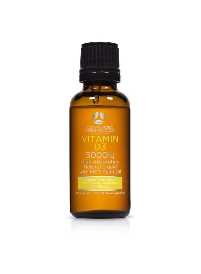 Vegetarian Liquid Vitamin D3 - 5000 iu High Absorption - 1000 iu per Drop - 6 Month Supply - Gluten Free 365 VIT D
