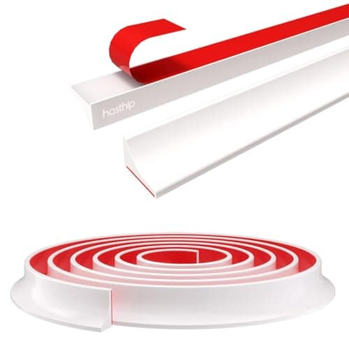 HASTHIP® 1M Silicone Water Stopper for Kitchen Slab - Self-Adhesive Shower Waterproof Blocking Dam Barrier Tape for Kitchen Countertop Corner Strip, White