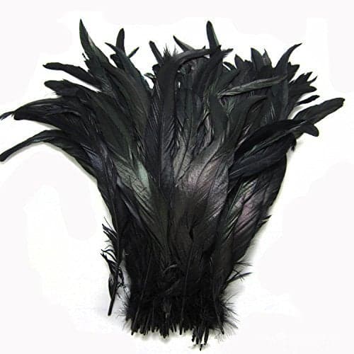 CENFRY Nature Rooster Coque Tails Feathers Costume Craft Decoration 1214inch Pack of 25 black