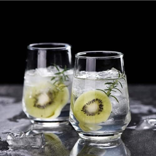 Farielyn-X Italian Premium Juice and Water Glass Set of 6 Transparent, 350ml, Drinking Water Glasses Stylish and Crystal Square Highball Glasses for Water Juice and Cocktails(Water Glass,./, 6)