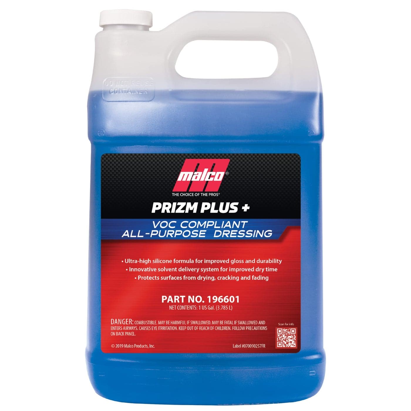 Malco Prizm Plus AllPurpose Dressing Ultra High Silicone Formula Gives Superior Shine and Durability to Interior Rubber and Vinyl SurfacesProtects Against Fading and Cracking1 Gallon 196601