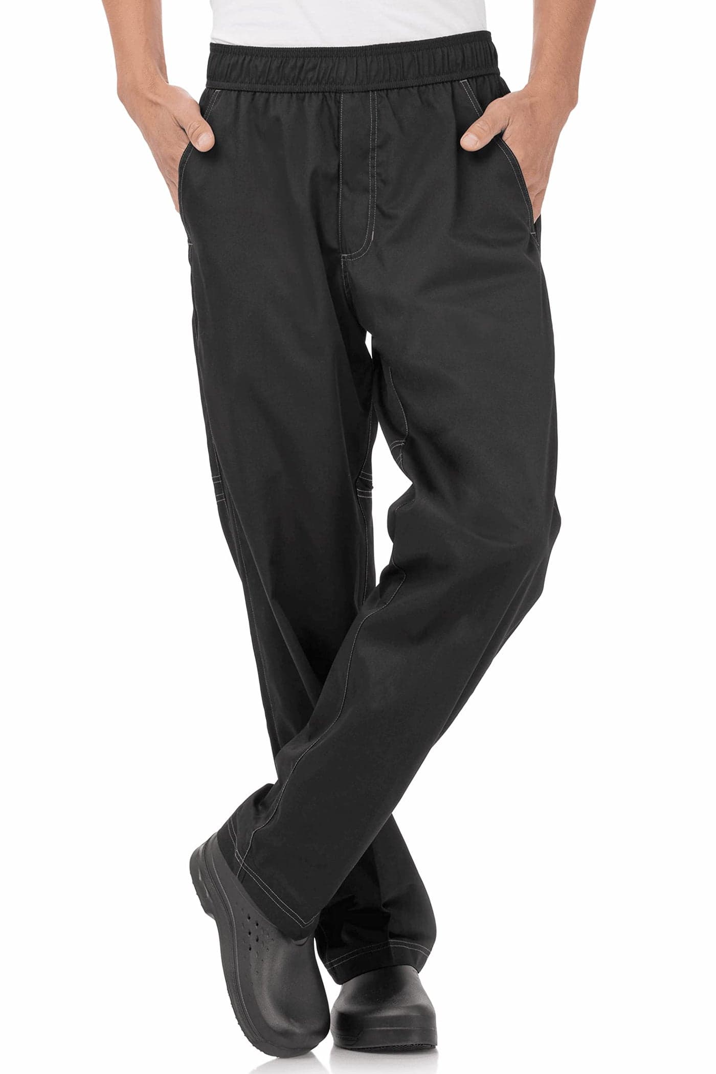 Chef Works Men's Cool Vent Baggy Chef Pants, Black, X-Small